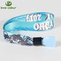 New custom polyester sublimation wristband christmas wrist band with plastic clip