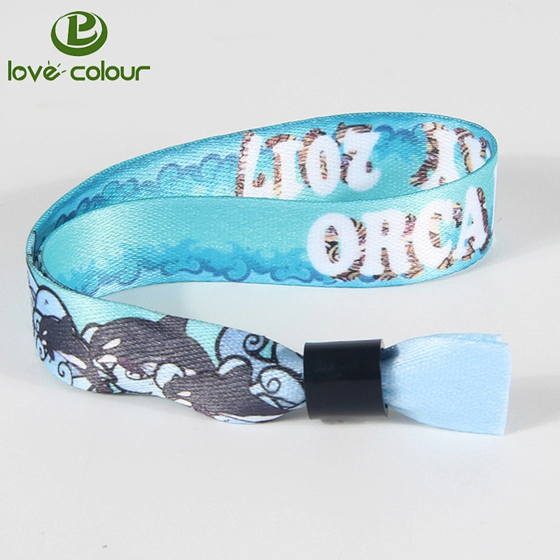 New custom polyester sublimation wristband christmas wrist band with plastic clip