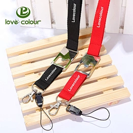Polyester custom logo bottle opener lanyard