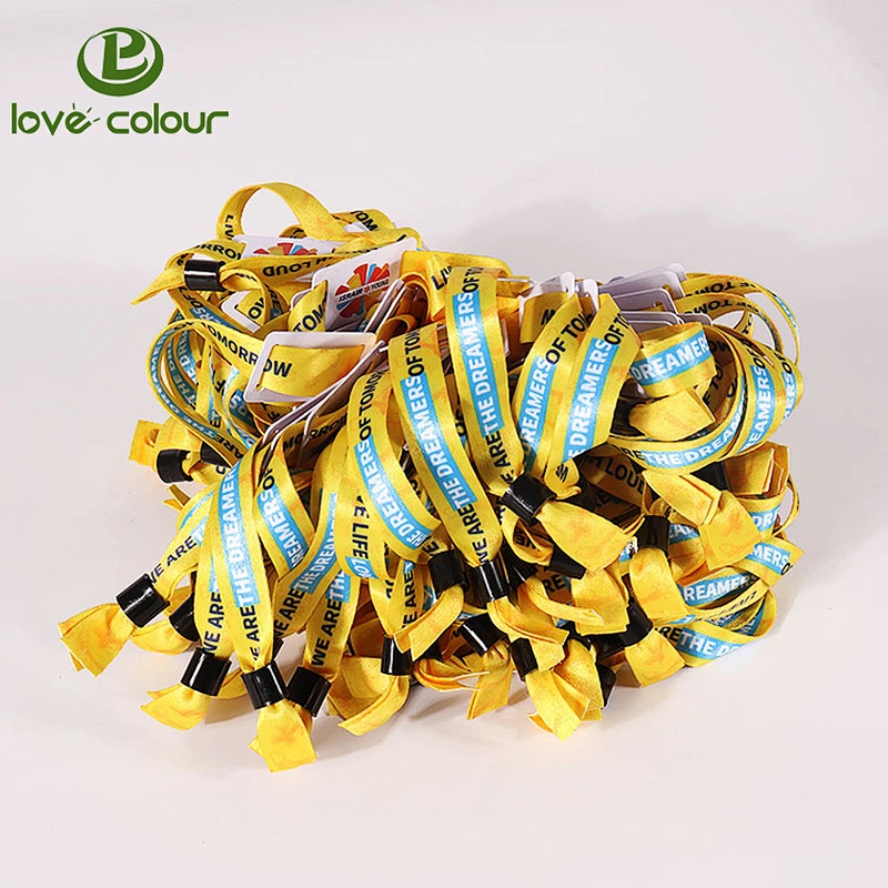 Custom polyester printed cloth concert wristbands with NFC Tag