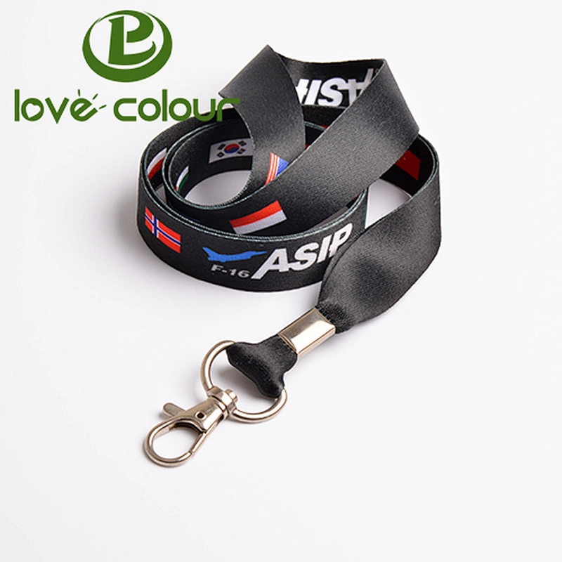 Polyester keychain lanyard strap with custom logo for promotional