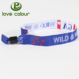 Woven Polyester Cloth Entry Fabric Ticket Wristbands (Bracelet) with Serial Number