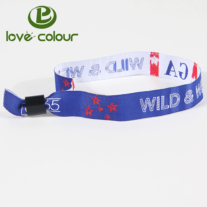 Woven Polyester Cloth Entry Fabric Ticket Wristbands (Bracelet) with Serial Number