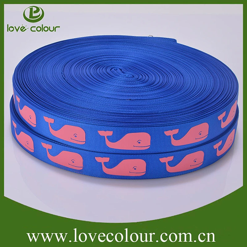 Custom printing 25mm grosgrain ribbon for christmas gift