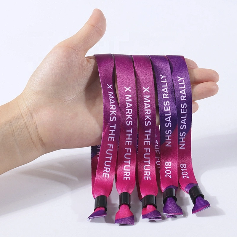 Custom Printed Sublimation Polyester Festival Fabric Wristband for Events Activity