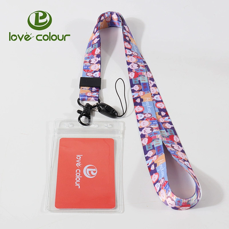 Custom logo polyester sublimation printing conference lanyard and ID card holder