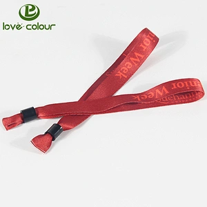 Polyester fabric wristbands for wedding decoration with one off plastic clips