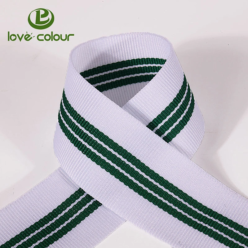 Factory direct wholesale customized polyester grosgrain striped ribbon