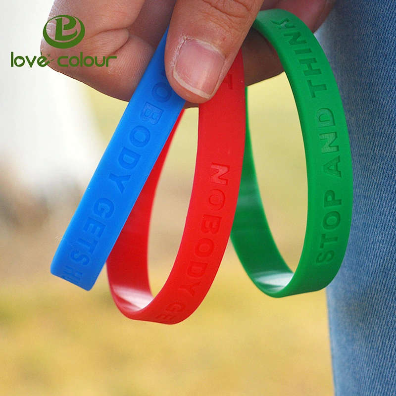 Custom sport rubber wristband silicone breceletes of standard medium size