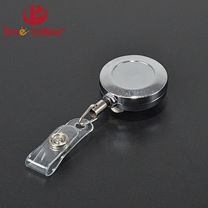 Custom Retractable string reel metal magnetic badge reels/ badge holder