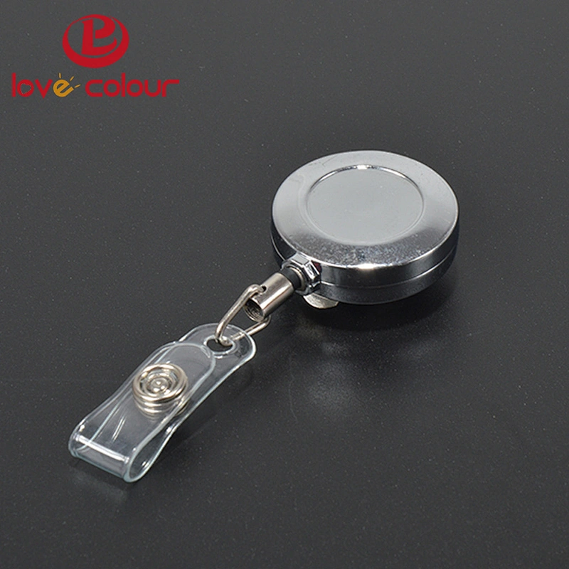 Custom Retractable string reel metal magnetic badge reels/ badge holder