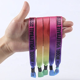 Good Quality Polyester Ribbon Festival Wristband with Custom Logo