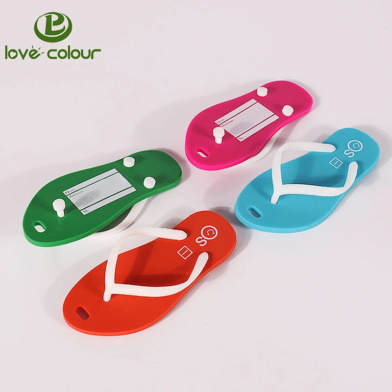 Custom travel ID name tags creative soft pvc shoes shape luggage tags