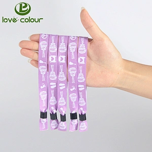 Popular custom oem cheap polyester thread bracelet blank wristband