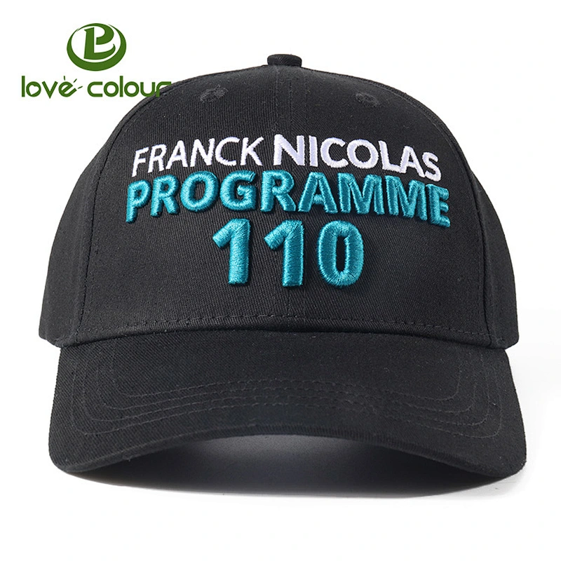 OEM Custom 100% cotton hat 3D embroidery baseball cap