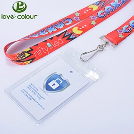Lovecolour custom polyester christmas event lanyards with card holder no minimum order