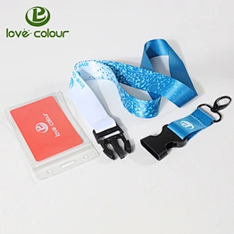 Custom Made Sublimation Printing Recycling Polyester Lanyards With PVC Card Holder