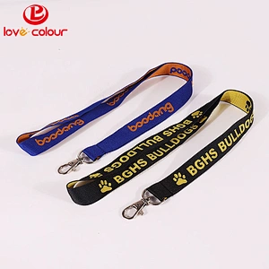 Custom polyester woven lanyard strap with embroidery logo