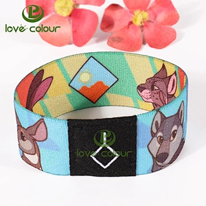New product custom polyester elastic festival wristband