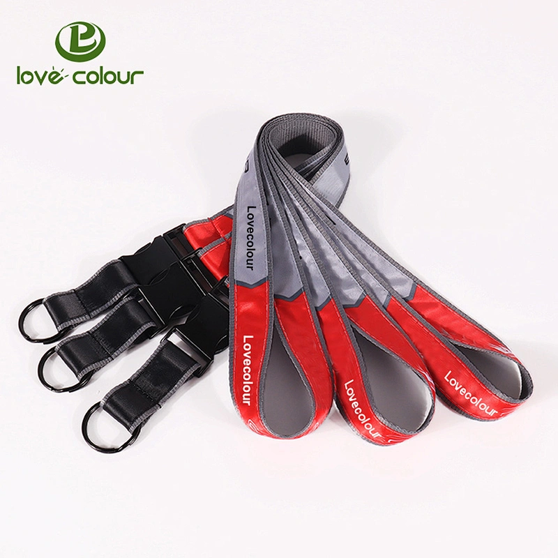 Factory Wholesale Customized Fabric Double Layers Neck Lanyard