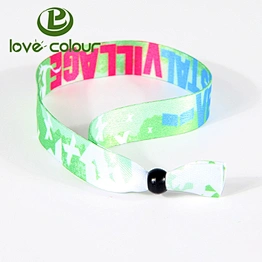 Giveaways items polyester personalized cloth festival wristband snap closure