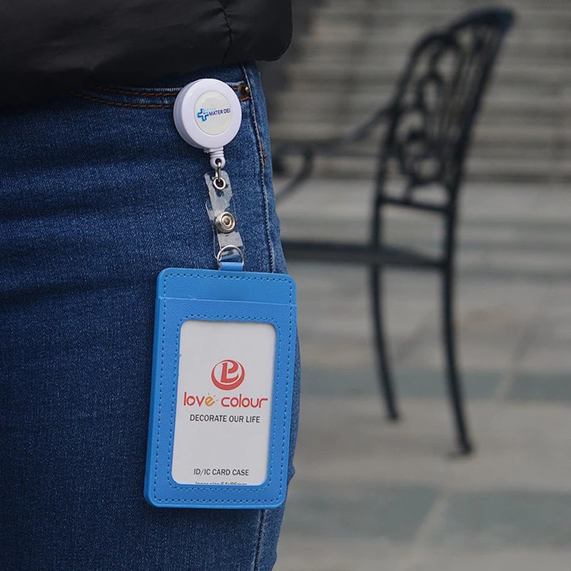 Custom high quality plastic id card holder/hard card holder and badge reel