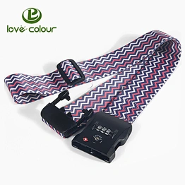 Factory fashion custom logo tsa polyester sublimation luggage belt for travel