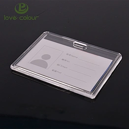 Promotional items waterproof transparent acrylic name id card holder