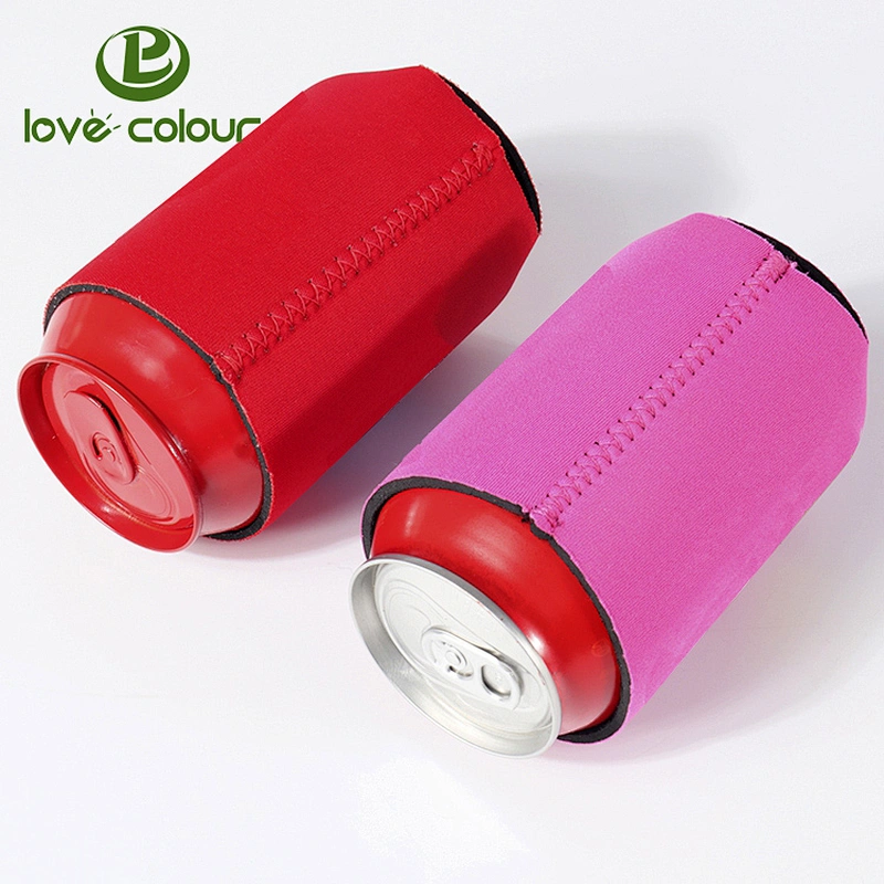 Custom red soft neoprene can cooler for wedding