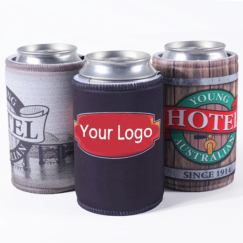 High Quality customized logo printing heat transfer neoprene beer can coolers party stubby holder