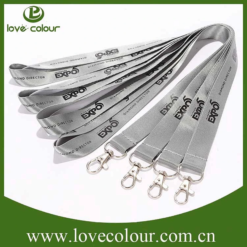 New arrival polyester custom high quality grey and black plain lanyards