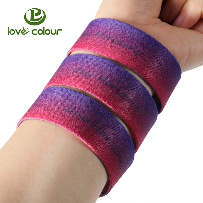 Custom Concert or Sport Colorful Printed Elastic Wrist band for Promotion