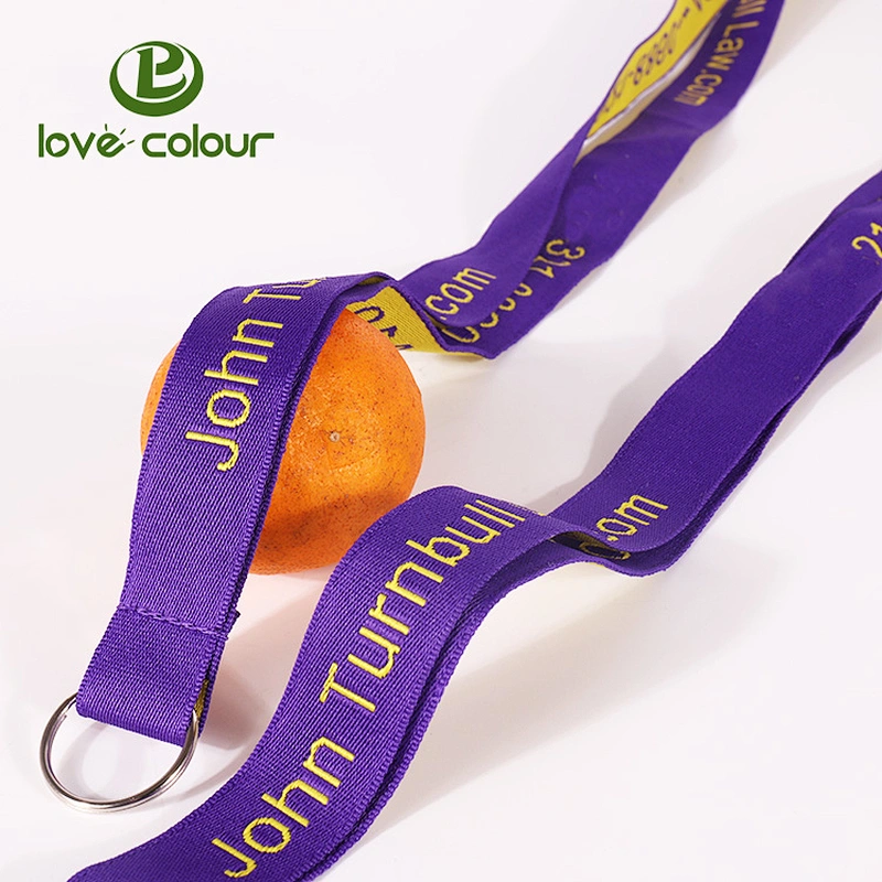 Promotional gift polyester woven promo lanyards strap