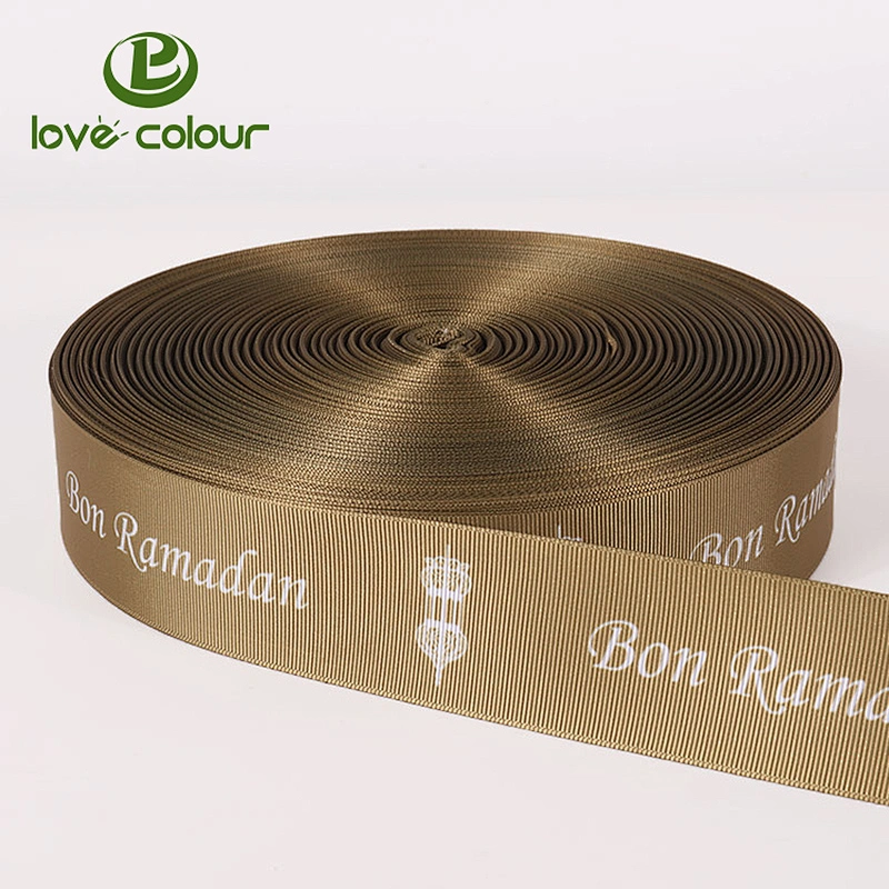Custom polyester 100% purple grosgrain ribbon for packing decoration