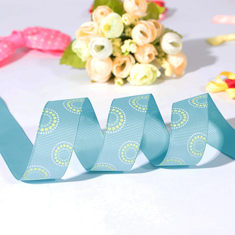 Custom polyester printed grosgrain hair bows ribbon