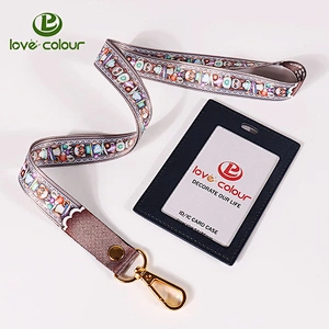 Cheap custom polyester printing card holder neck ribbon