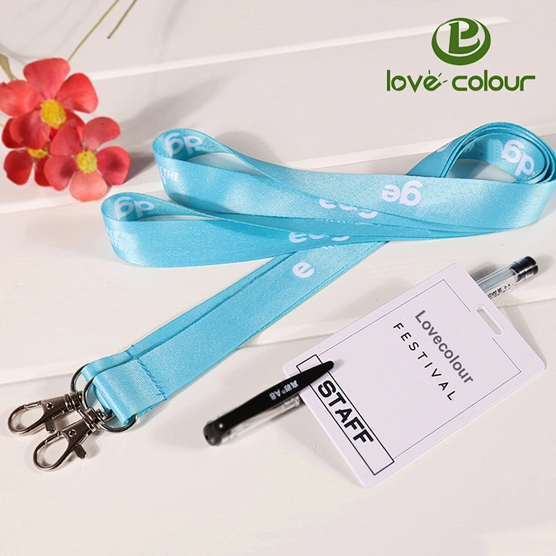 Cheap custom solid color neck id lanyard with fancy holder