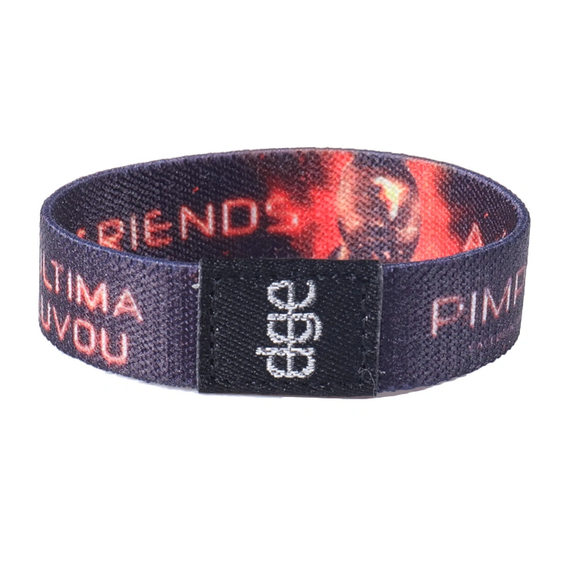 High Quality Elastic Stretch RFID Woven Polyester Wristband With Custom Logo