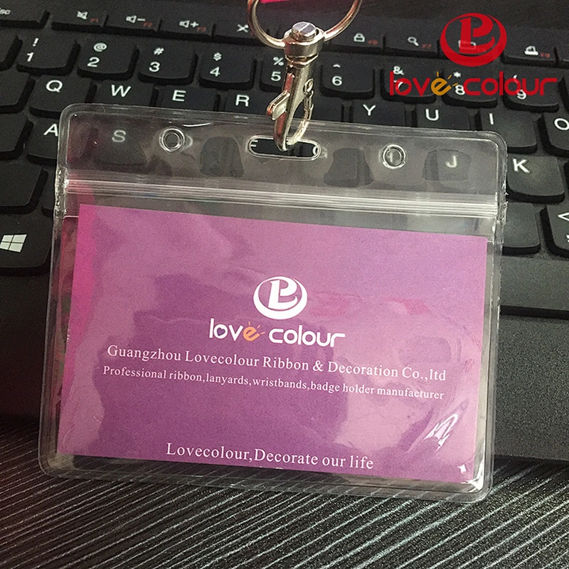 Factory direct sale custom design soft pvc badge holders/business id card holder