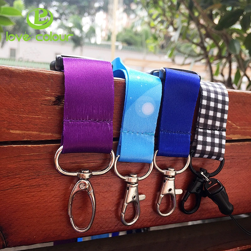 Customized polyester plain light blue lanyards for Christmas