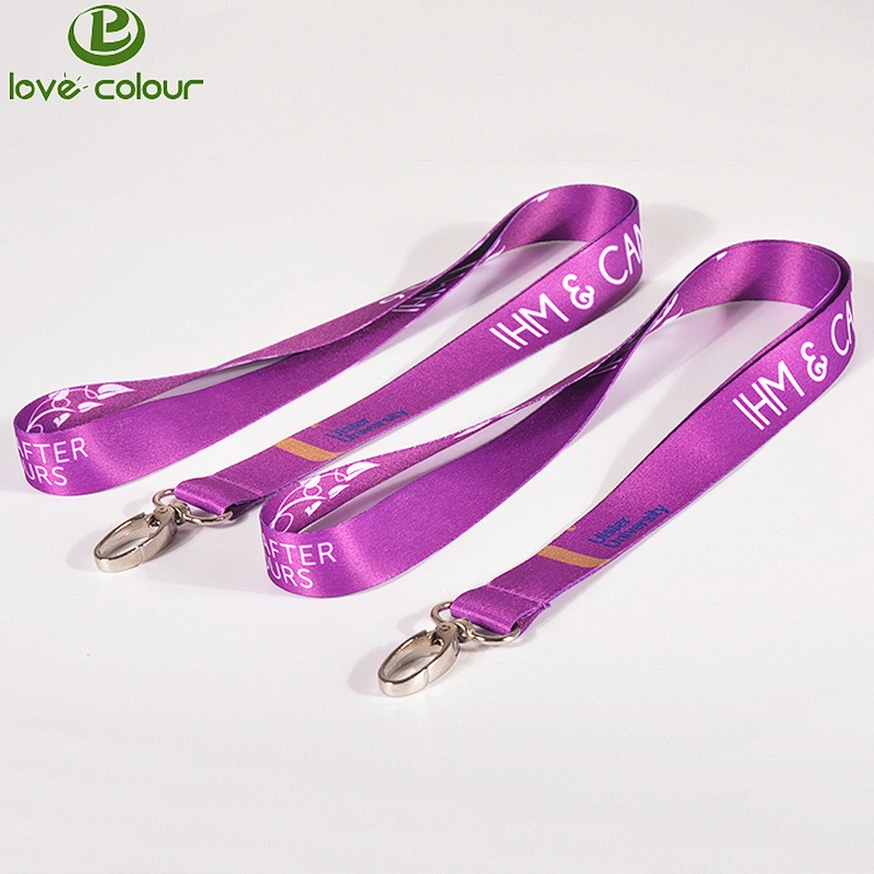 Custom Polyester Dye-Sublimated Lanyard with Slide Buckle Release And Silver Metal Oval Clip