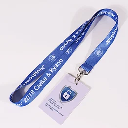 Custom logo polyester sublimation printing conference lanyard and ID card holder