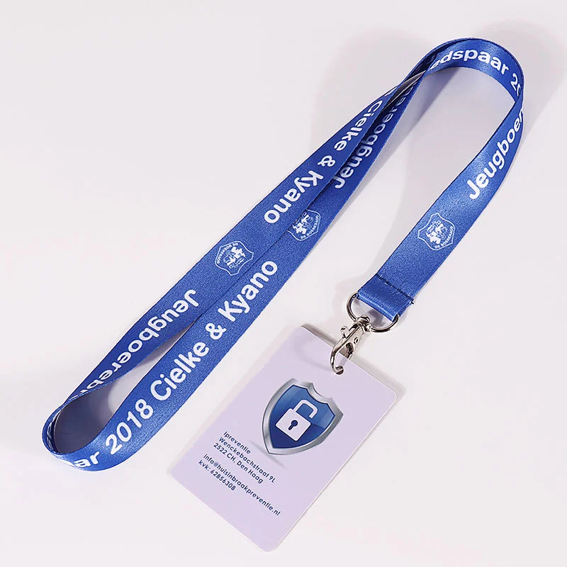 Custom logo polyester sublimation printing conference lanyard and ID card holder