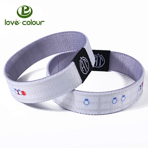 Design sport event elastic custom fabric wristband with printing logo