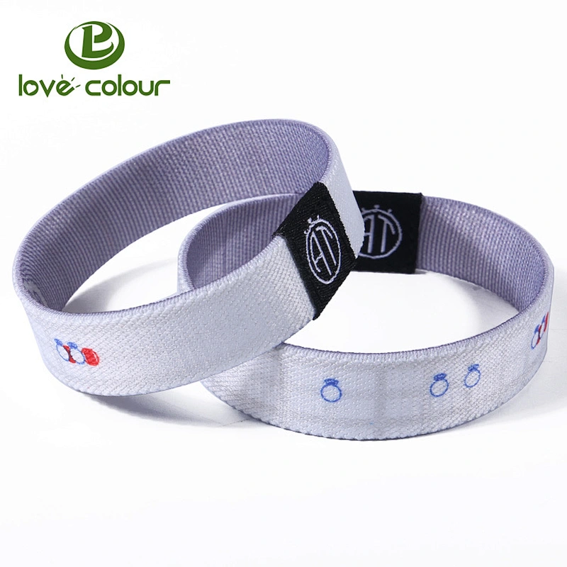 Design sport event elastic custom fabric wristband with printing logo
