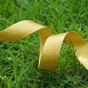 Factory popular custom gold silk ribbon for promotion