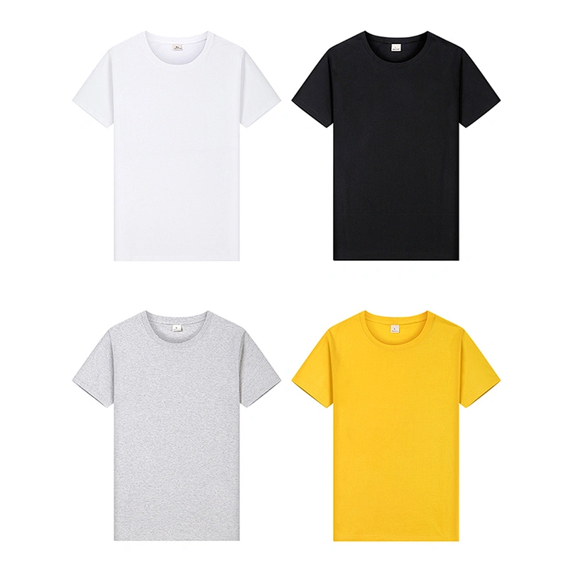 Factory wholesale t-shirt Custom white 100% cotton tshirt Printing bulk Plain black men T shirt