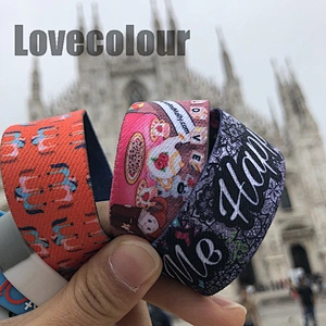 Polyester Printing Elastic Eco-Friendly Fabric Bracelet Elastic Textiles Wristband