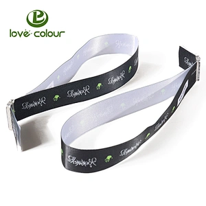 Custom fabric satin wristband with adjustable plastic buckle