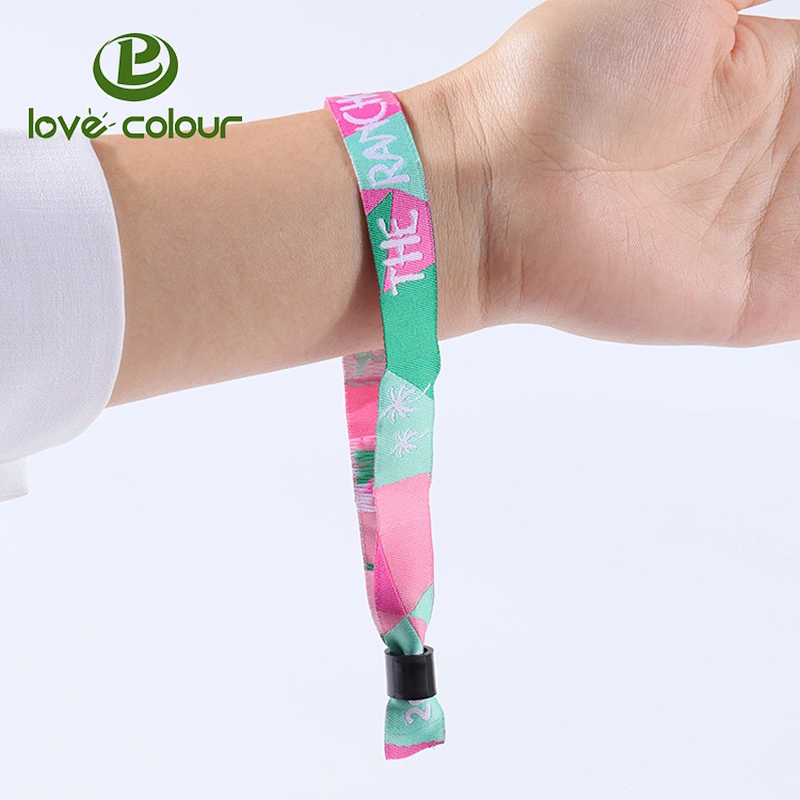 Factory direct sale polyester fabric woven wristbands for promotion